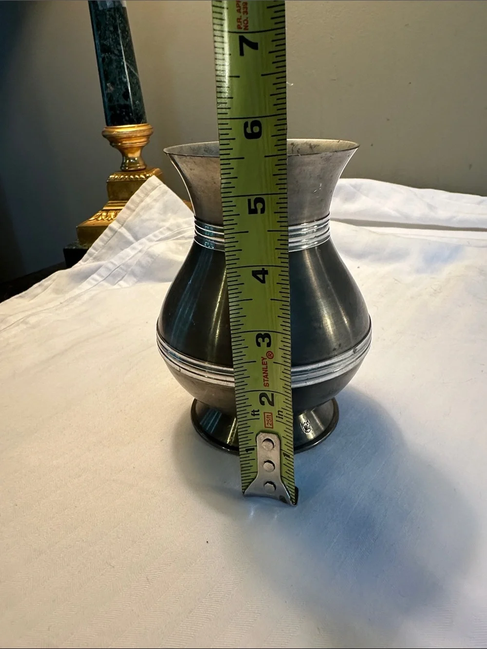 Classic Pewter Silver Decorative Vase